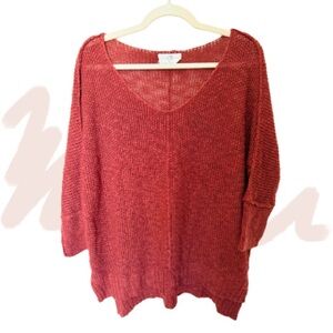 Women's Burnt Red Knit Sweater